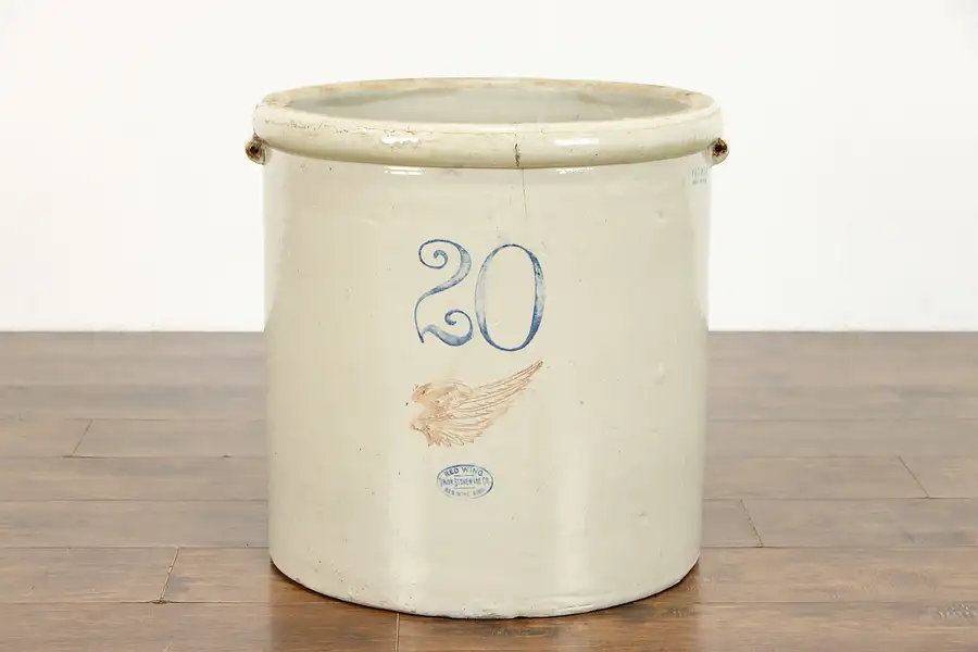 Main image of Stoneware 20 Gallon Red Wing Country Farmhouse Antique Crock