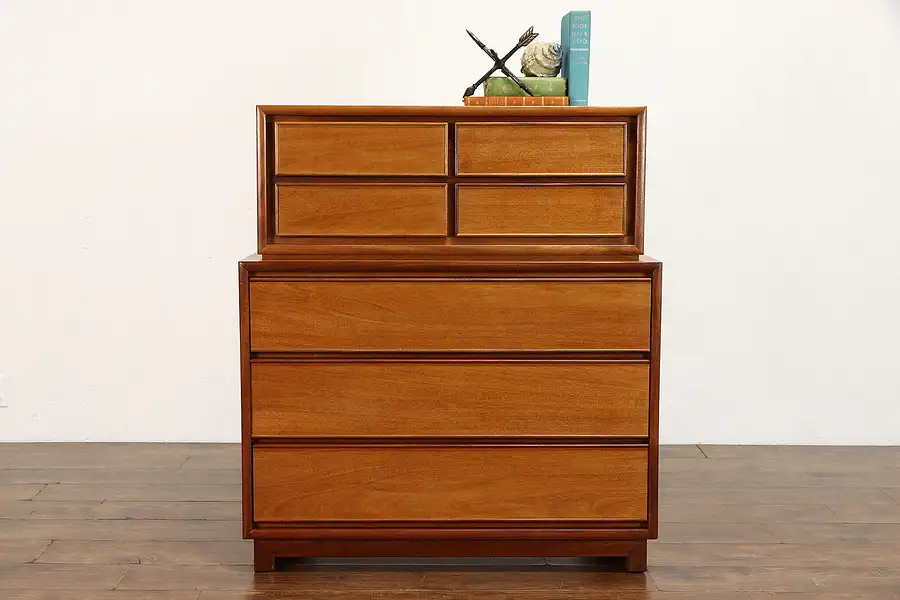 Main image of Midcentury Modern Mahogany Vintage Tall Chest or Dresser, Kroehler