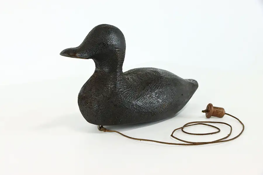 Main image of Carved Folk Art Farmhouse Antique Duck Decoy Sculpture