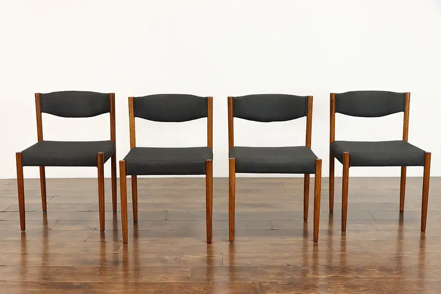 Main image of Set of 4 Teak Midcentury Modern Vintage Danish Dining, Office Chairs Nova