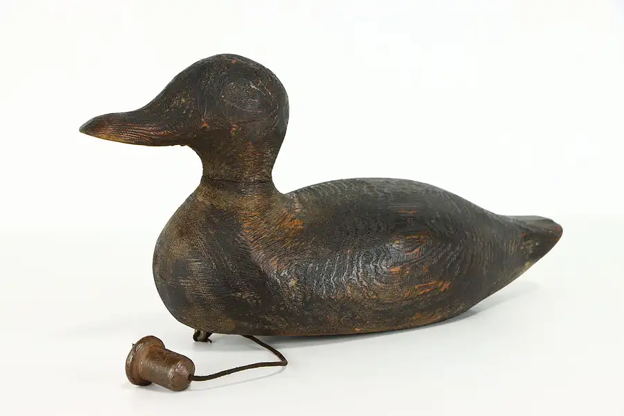 Main image of Farmhouse Carved Pine Vintage Duck Decoy Sculpture