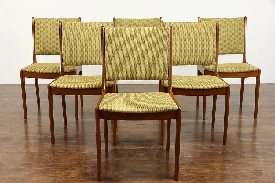 Main image of Set of 6 Midcentury Modern Vintage Teak Dining or Office Chairs, Dixie