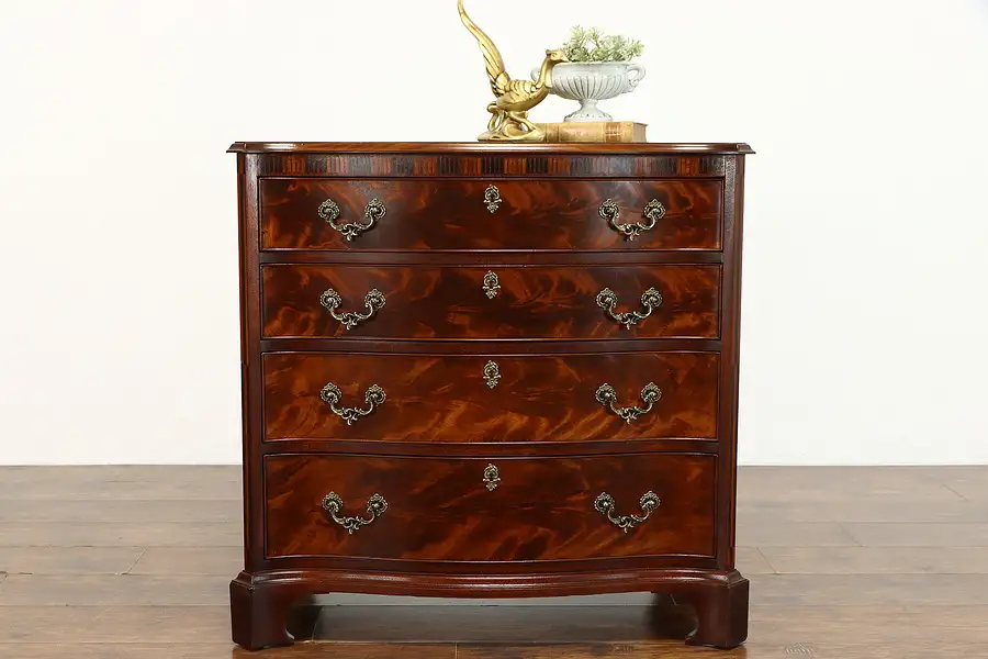 Main image of Georgian Style Mahogany Vintage 4 Drawer Chest or Dresser, Old Colony