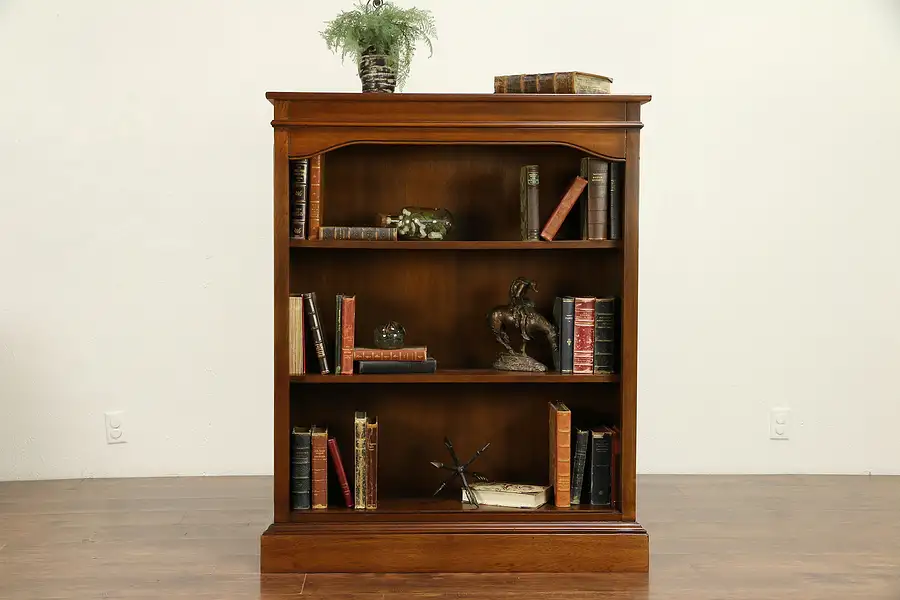 Main image of Walnut Vintage Office or Library Bookcase, Adjustable Shelves