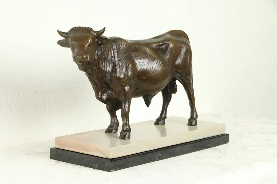 Main image of Bronze Antique French Sculpture of a Bull, Stock Market Statue