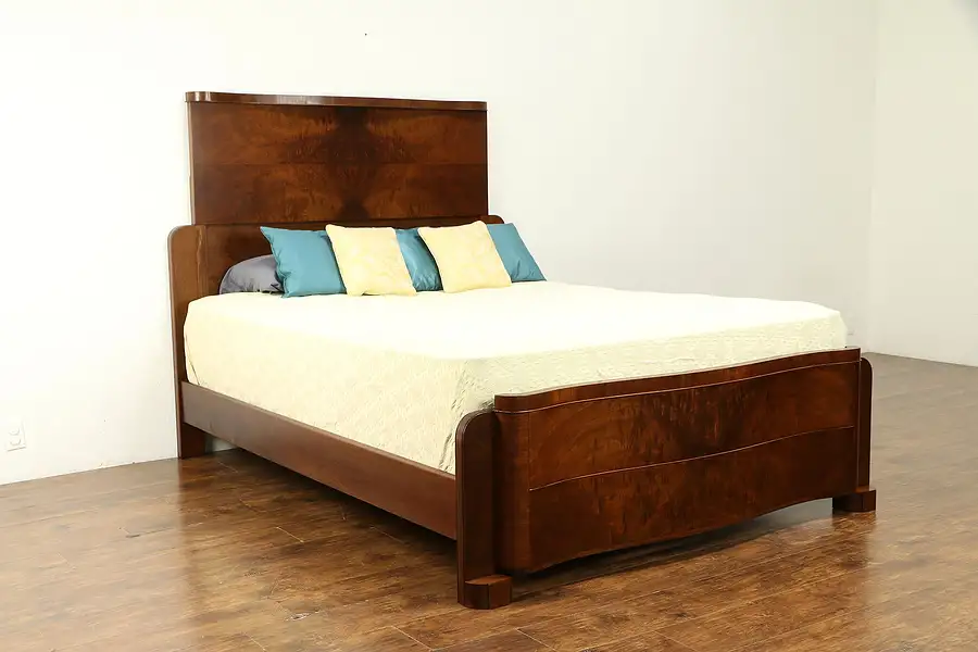 Main image of Midcentury Modern Vintage Walnut Queen Size Bed