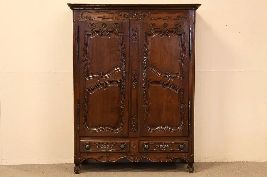 Main image of Country French Provincial 1780 Carved Armoire