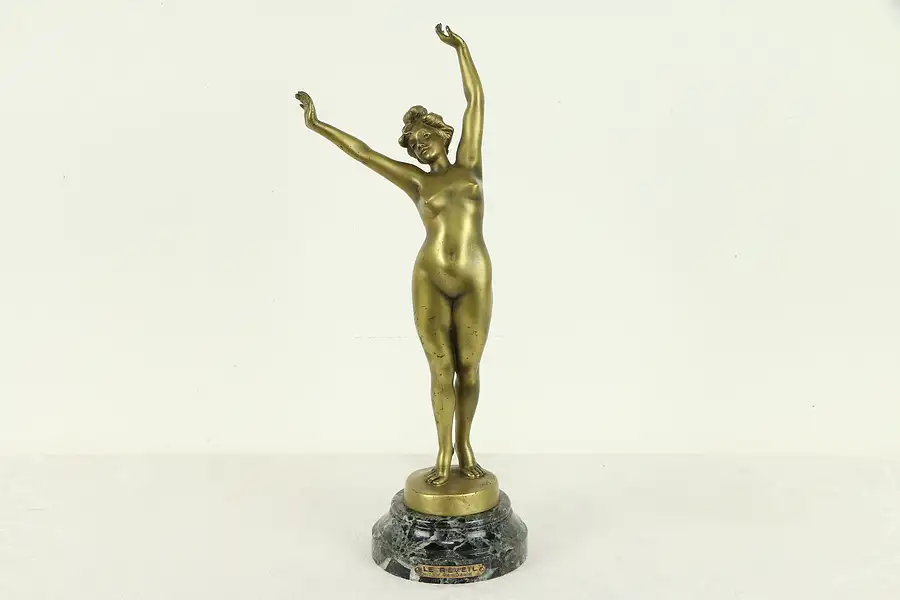 Main image of Bronze Antique French Statue, Le Reveil or Awakening, Signed David