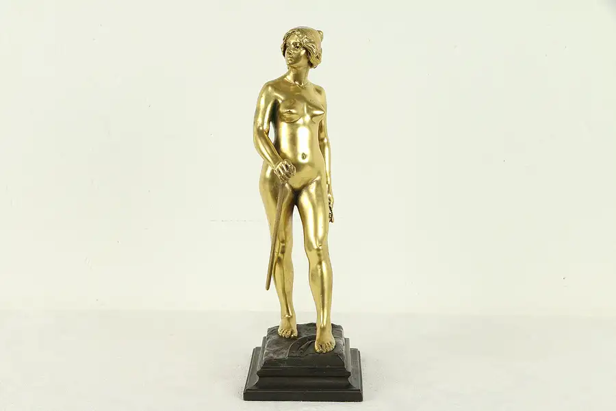 Main image of Bronze Antique Nude French Gold Sculpture, Signed Charpentier