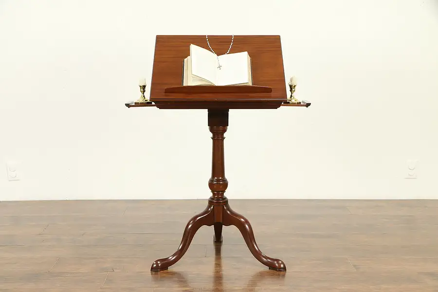 Main image of Bible or Dictionary Stand, Vintage Mahogany, Adjustable Top