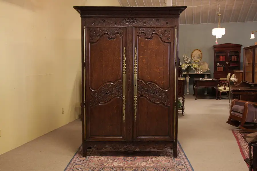 Main image of Country French Provincial Carved 1780 Armoire