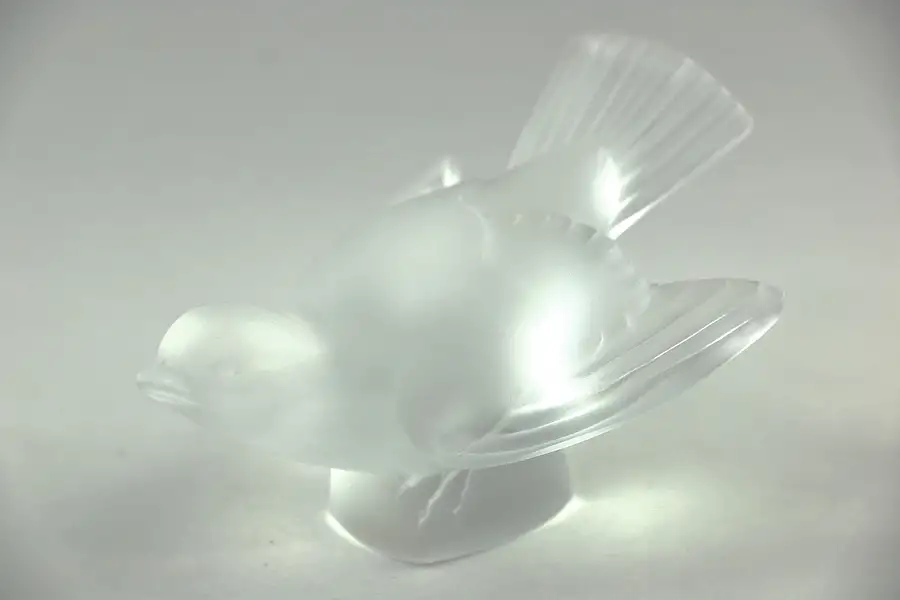 Main image of Lalique France Crystal Bird Sculpture, Wings Out