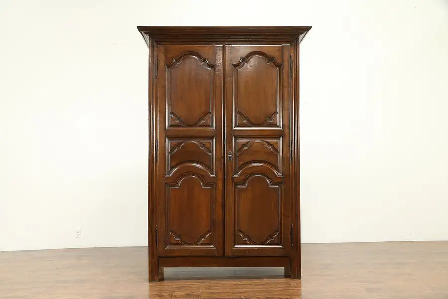 Main image of Italian Antique 1780 Carved Walnut Armoire, Wardrobe or Closet