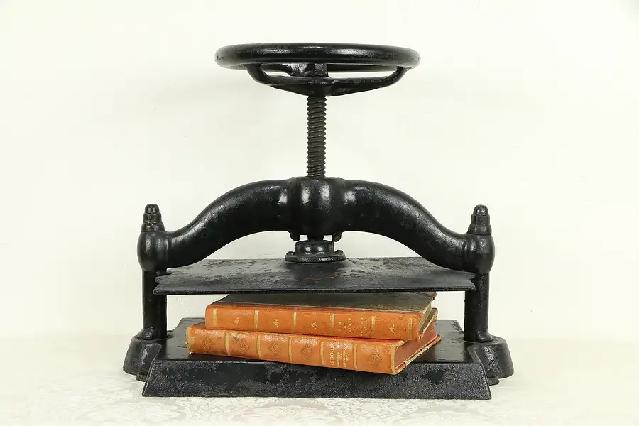 Main image of Victorian Antique 1890 Cast Iron Bookbinder Book Press