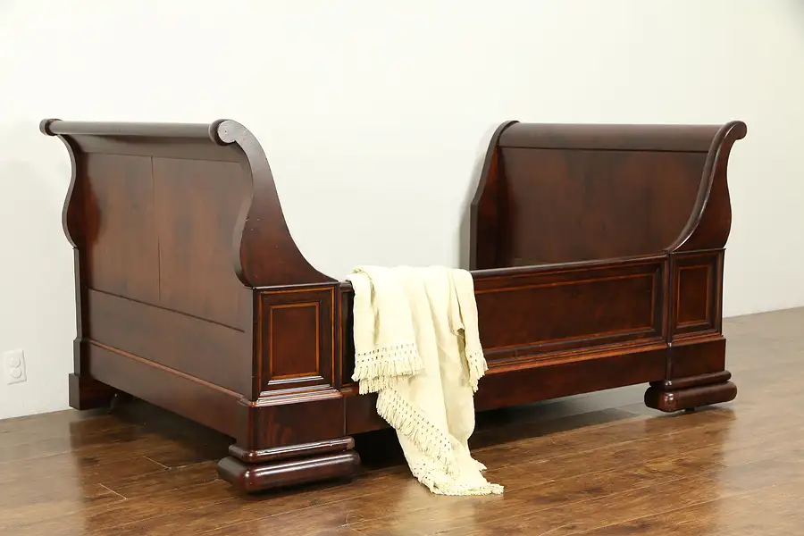 Main image of Empire Antique 1840 Austrian Mahogany Sleigh Bed or Day Bed