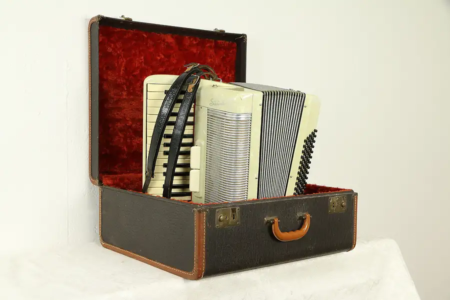 Main image of Silvietto Vintage Italian Accordion Musical Instrument with Case