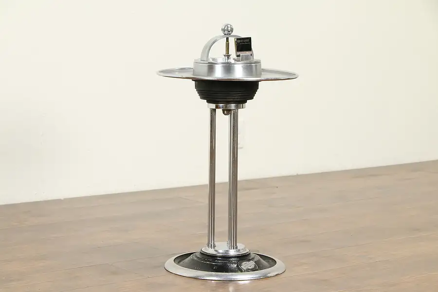 Main image of Art Deco Vintage Smoking Stand & Ashtray, Chicago Northwestern Railroad