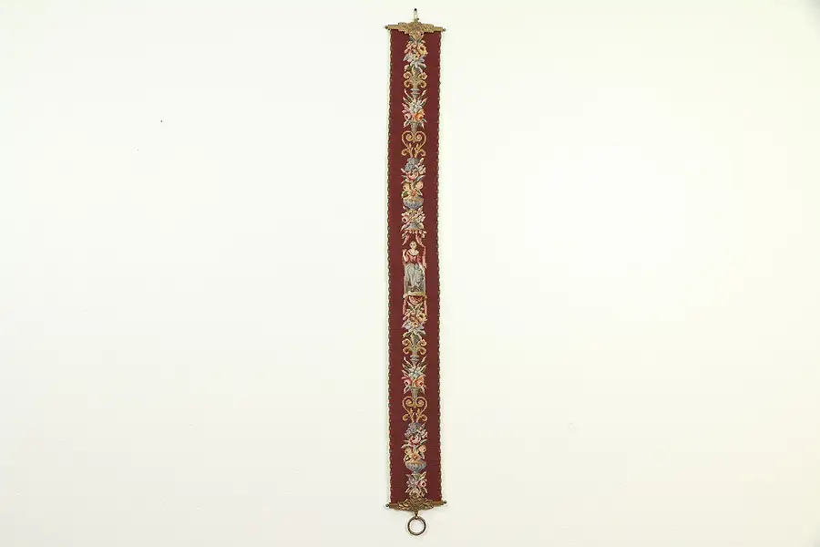 Main image of Servant Bell Pull, Needlepoint & Petit Point, Bronze Grape Mounts