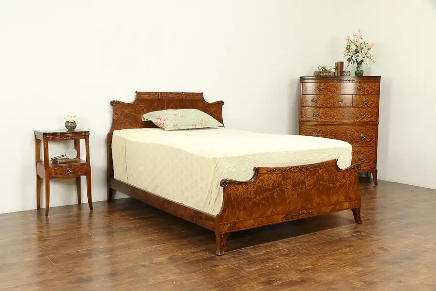 Main image of Romweber Vintage 3 Pc Bedroom Set, Full Size Bed, Curly Birch