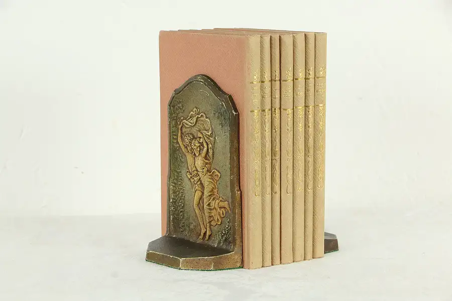 Main image of Pair of Hand Painted Iron Bookends, The Storm c.1928