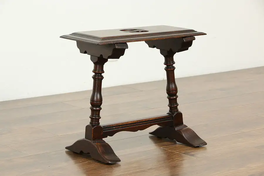 Main image of Walnut Antique Tudor Stool or Bench, Hand Hole