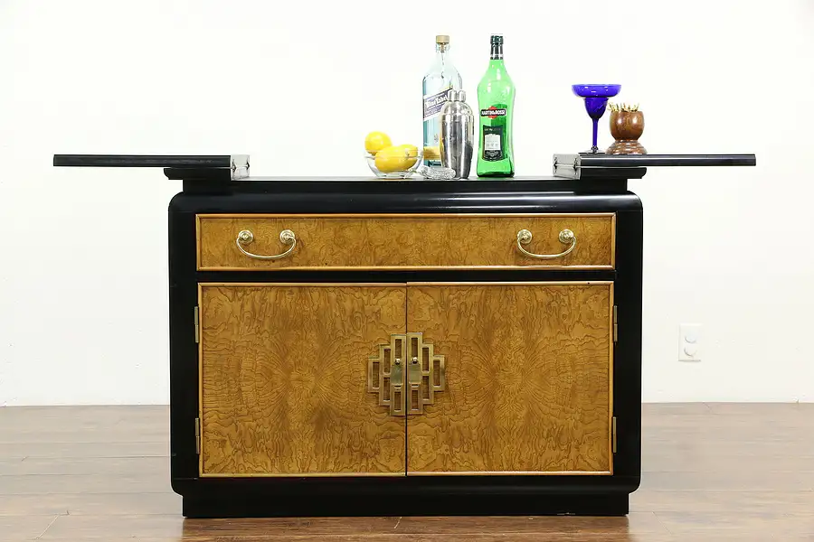 Main image of Chinese Style Vintage Rolling Bar Cabinet or Server, Century