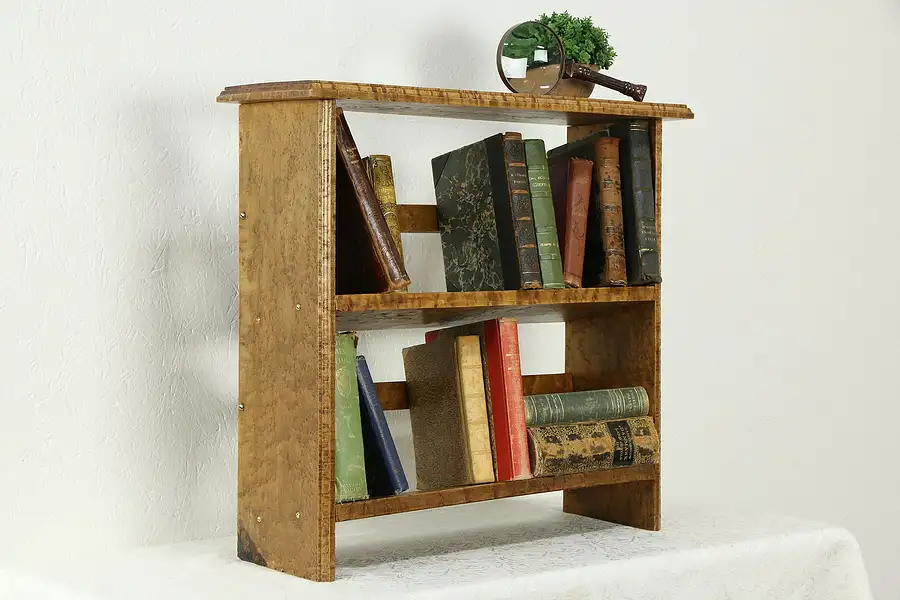 Main image of Birdseye Curly Maple Vintage Handcrafted Bookshelf