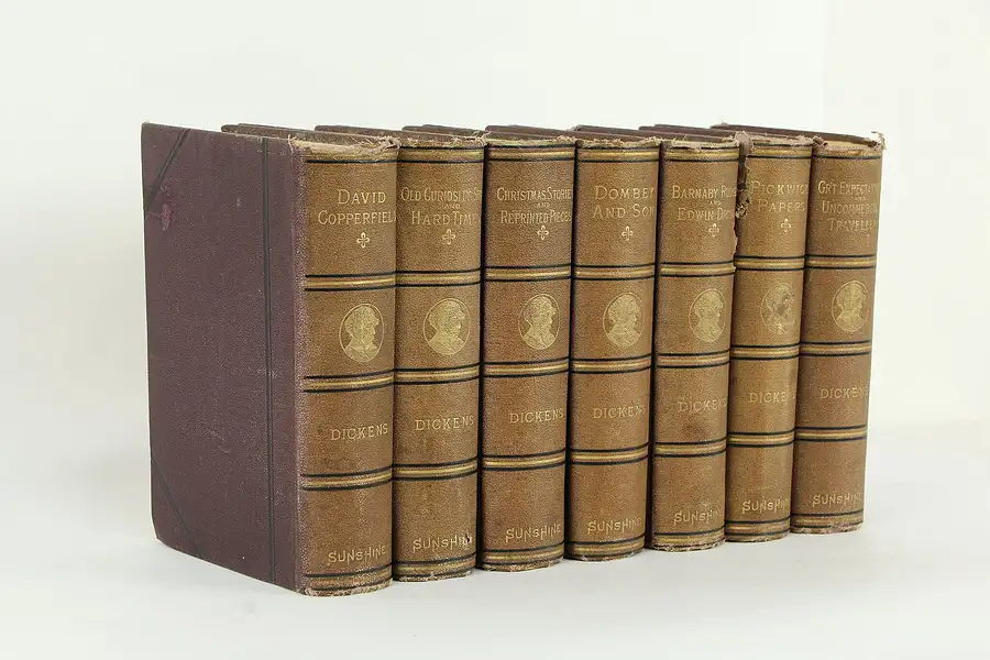 Main image of Dickens Antique Complete Set of 7 Volumes, Christman Carol, Expectations