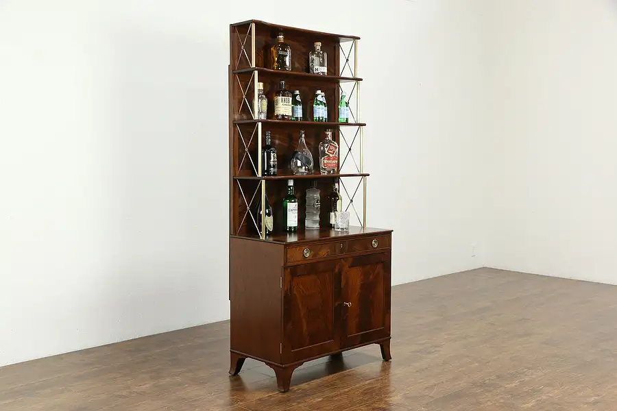 Main image of Regency Design Flame Mahogany Bookcase or Curio Etagere