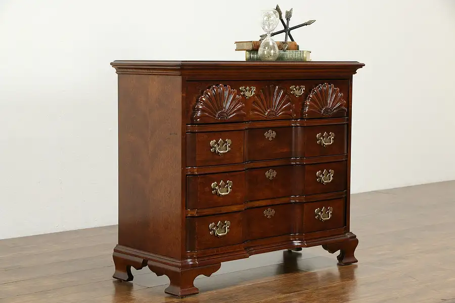 Main image of Cherry Georgian Style Block Front Vintage Chest or Dresser, American Drew