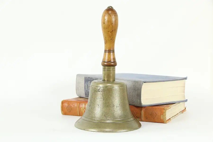 Main image of Brass Antique 1920's English Schoolmaster Bell, Signed Fiddian