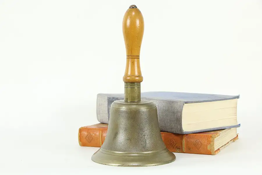 Main image of Brass Antique English Schoolmaster Bell, Signed Fiddian