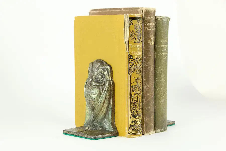 Main image of Pair of Antique Standing Owl Antique Bookends