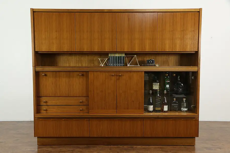 Main image of Midcentury Modern Teak Back Bar Cabinet, Lighted Interior