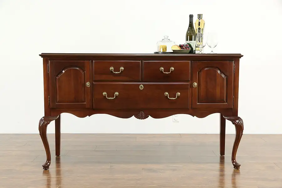 Main image of Traditional Carved Cherry Vintage Sideboard, Server, Buffet, Ethan Allen