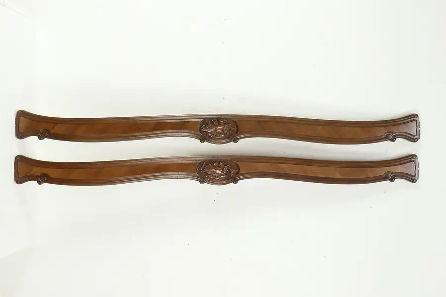 Main image of Pair of Antique Salvage Shell Carved Walnut French Bed Rails