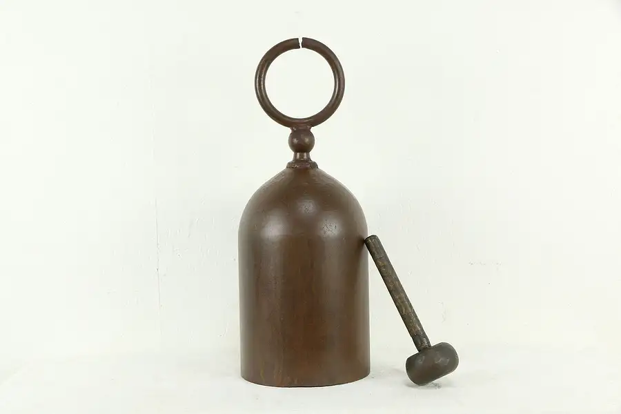 Main image of Chinese Style Vintage Iron Bell & Wooden Hammer