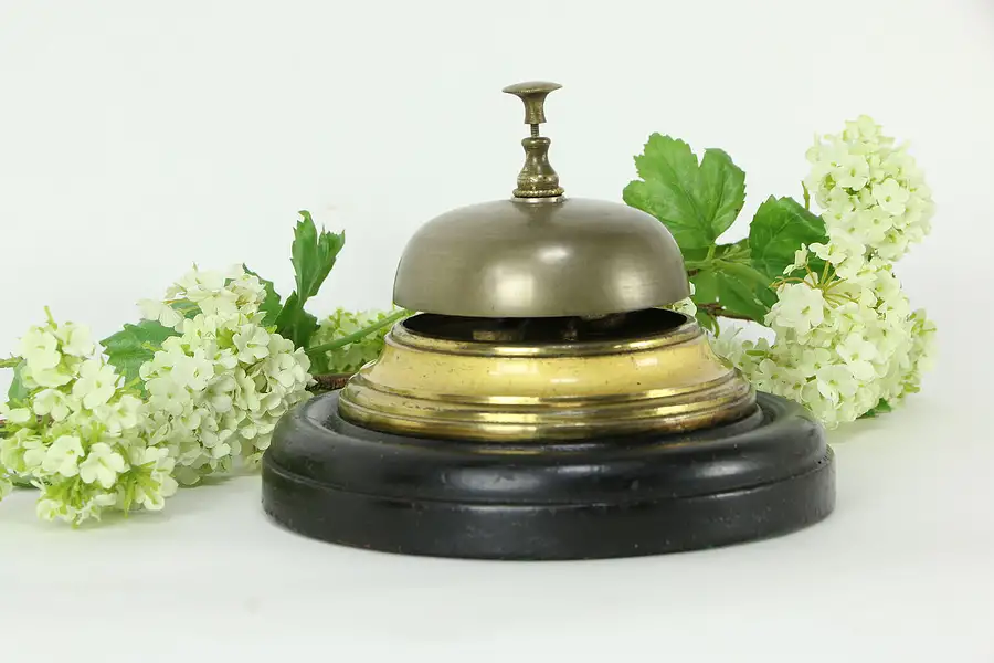 Main image of Victorian Antique Hotel or Counter Bell, Brass & Nickel