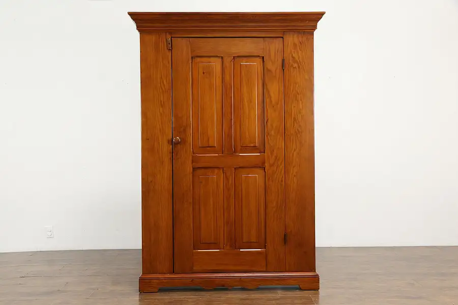 Main image of Victorian Country Pine Antique Farmhouse Armoire, Wardrobe or Closet