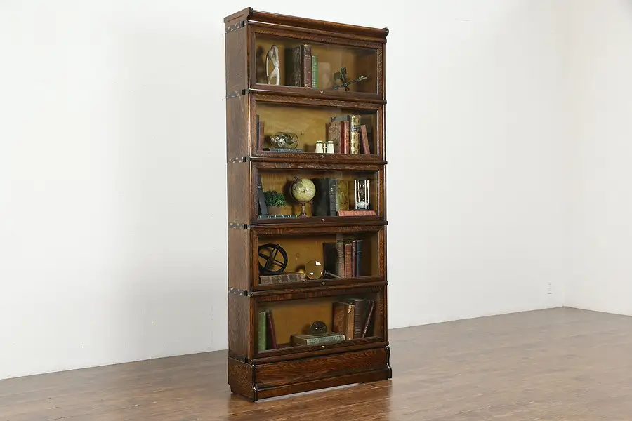 Main image of Lawyer Original Antique 5 Stack Quarter Sawn Oak Office Bookcase, Macey