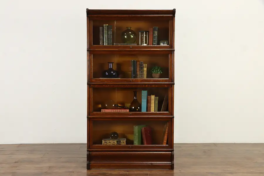 Main image of Oak 4 Stack Antique Lawyer Library or Office Bookcase, Grand Rapids