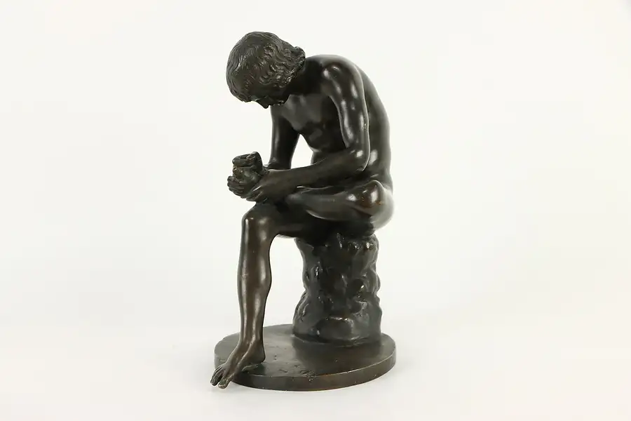 Main image of Bronze Sculpture Antique after Roman Statue Boy with Thorn