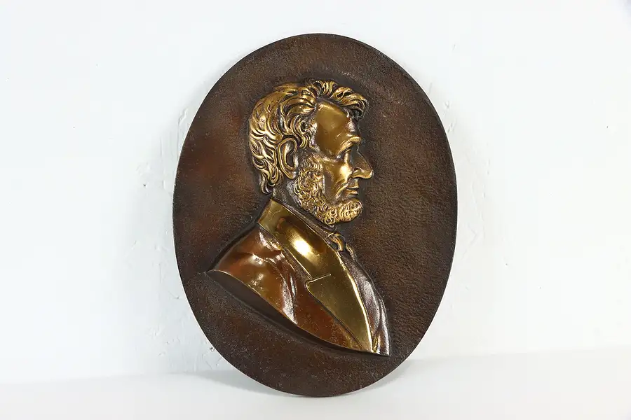 Main image of Presidential Antique Solid Bronze Relief Plaque, Abraham Lincoln, 10.5