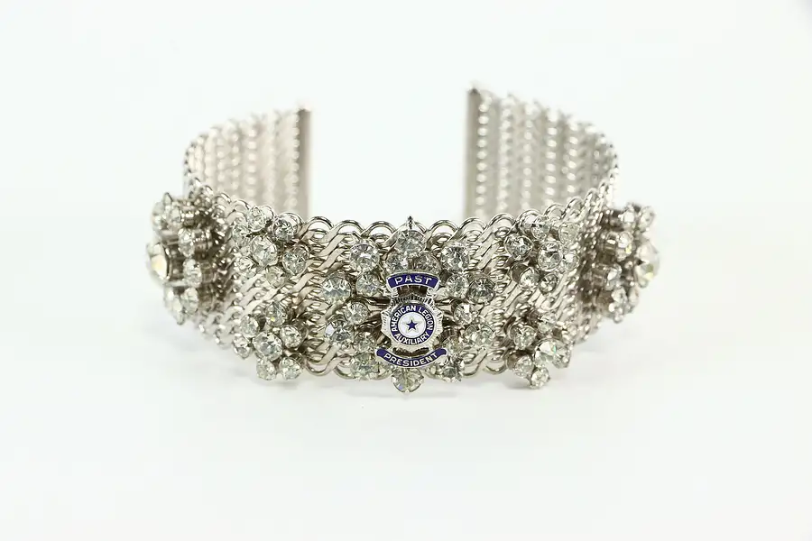 Main image of Vintage American Legion Auxiliary Past President Rhinestone Bracelet