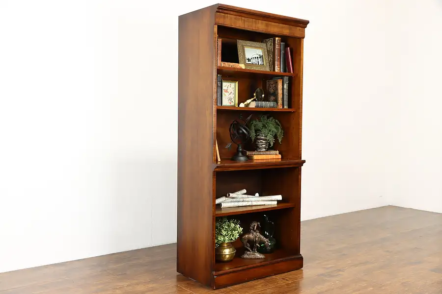 Main image of Walnut Vintage Office or Library Bookcase, Adjustable Shelves, Romweber