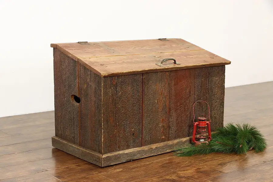 Main image of Country Pine Farmhouse Vintage Firewood or Toy Box or Potato Bin