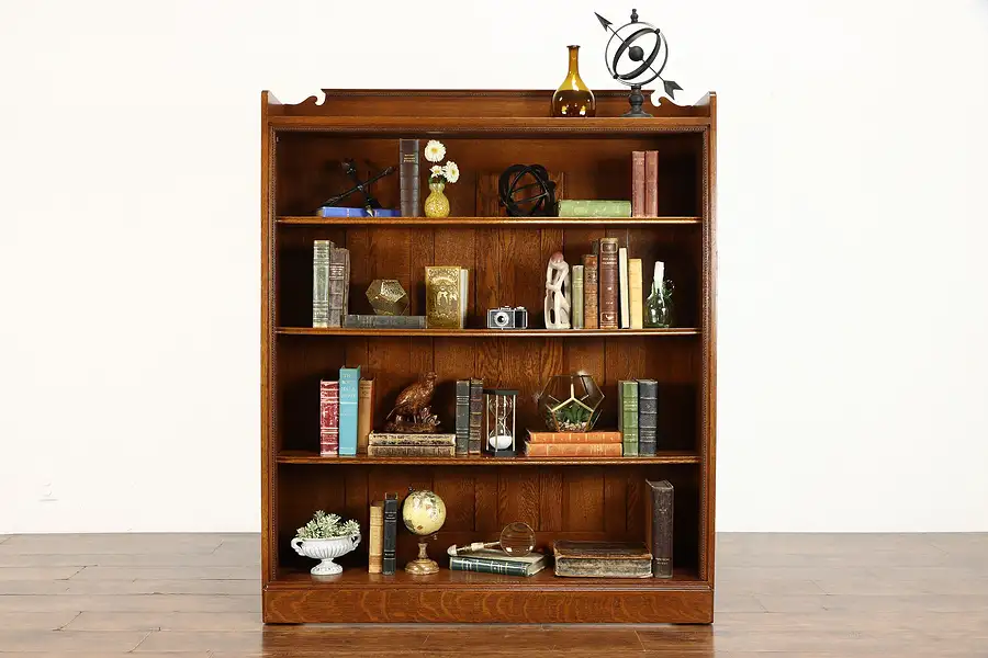 Main image of Antique Quarter Sawn Oak Bookcase with Adjustable Shelves