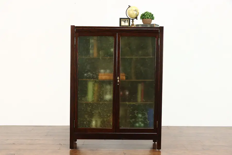 Main image of Mission Arts & Crafts Oak 2 Door Bookcase, Wavy Glass, Grand Rapids