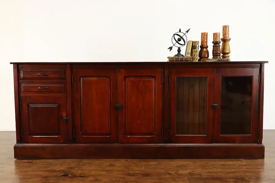 Main image of Birch 9' Antique Back Bar, Server, Sideboard Cabinet, TV Console