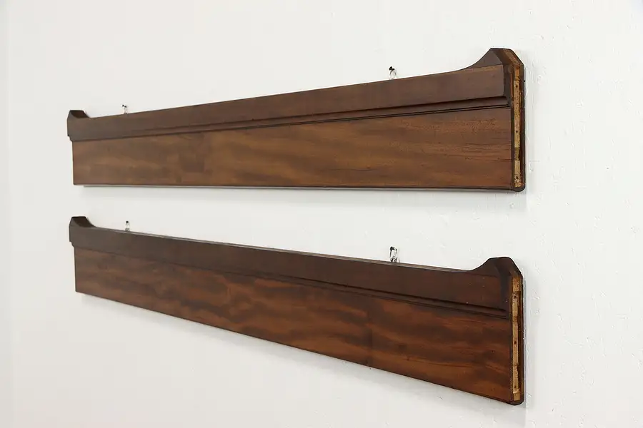 Main image of Architectural Salvage Pair Antique Mahogany Bed Rails, Wall Hanging 79"